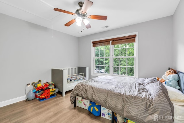 22 Daffodil Way, Old Bridge, NJ 08857 - bedroom with wood finished floors, attic access, and a ceiling fan