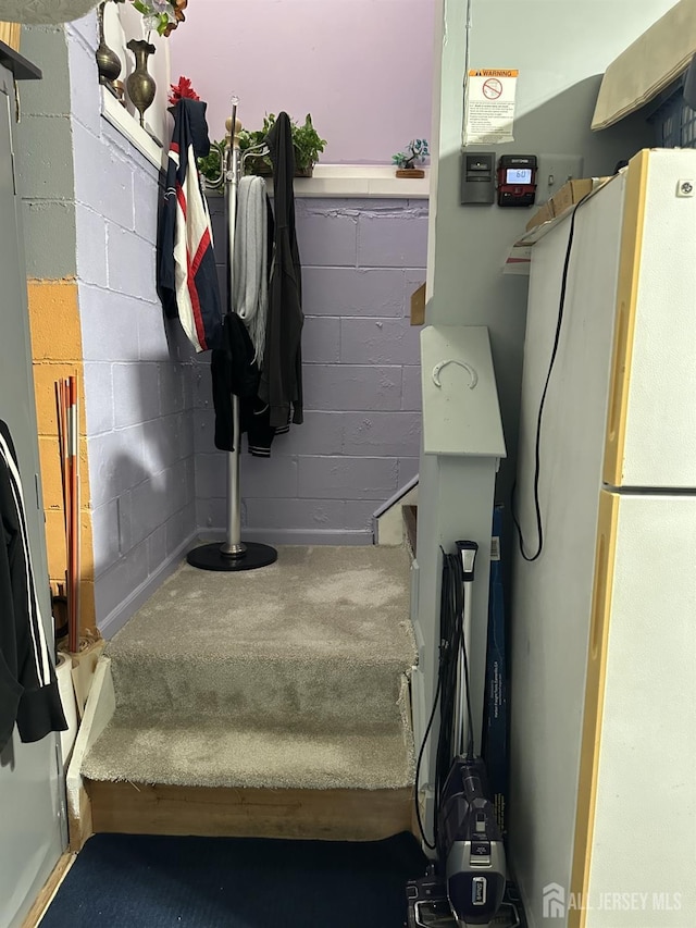 401 Jesse Way, Piscataway, NJ 08854 - stairs featuring concrete block wall