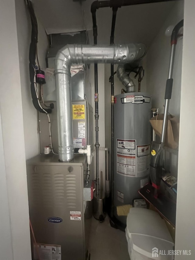 utilities featuring gas water heater