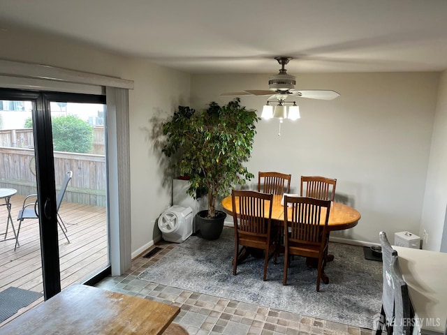 857 Jamestown Rd, East Windsor, NJ 08520 - dining area featuring ceiling fan and baseboards