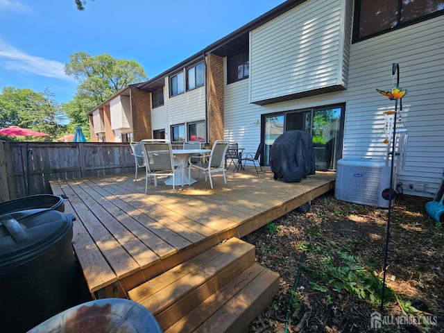 857 Jamestown Rd, East Windsor, NJ 08520 - wooden terrace with outdoor dining space and grilling area