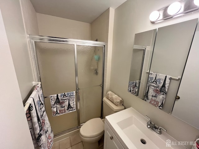 857 Jamestown Rd, East Windsor, NJ 08520 - bathroom featuring a shower stall, vanity, and tile patterned floors