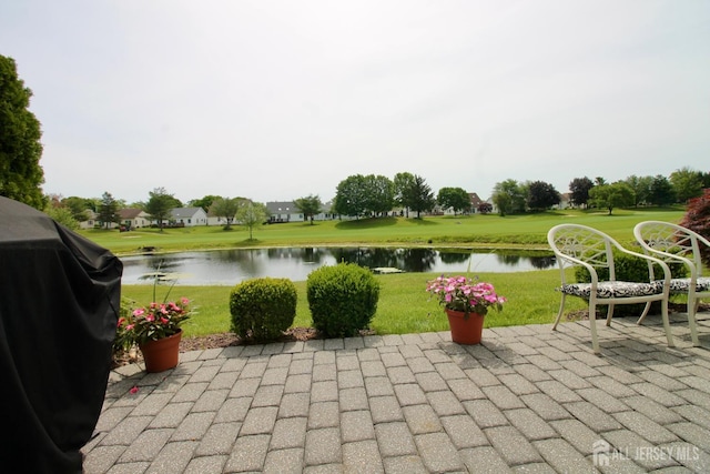 124 Chichester Rd, Monroe, NJ 08831 - view of patio with a water view and a grill