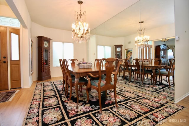 124 Chichester Rd, Monroe, NJ 08831 - dining area with a chandelier and wood finished floors