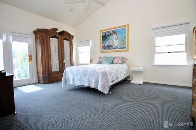 124 Chichester Rd, Monroe, NJ 08831 - carpeted bedroom featuring vaulted ceiling, multiple windows, and baseboards