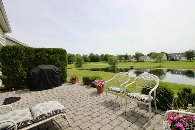 124 Chichester Rd, Monroe, NJ 08831 - view of patio / terrace featuring a water view and grilling area