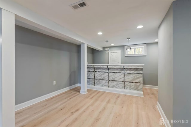 48 Columbus Ave, Edison, NJ 07008 - below grade area with wood finished floors, baseboards, and recessed lighting