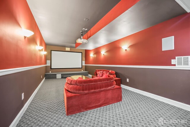 1004 Antoinette Dr, Monroe, NJ 08831 - carpeted home theater room featuring baseboards