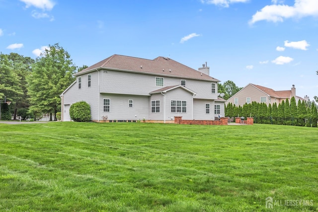 1004 Antoinette Dr, Monroe, NJ 08831 - back of house featuring a yard and a chimney