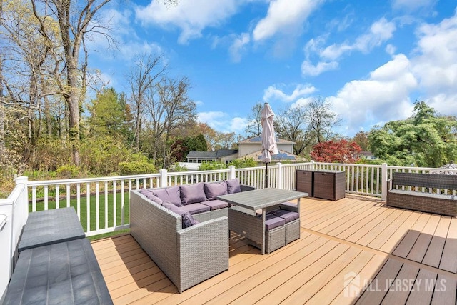 17 Thomas Rd, East Brunswick, NJ 08816 - wooden deck featuring an outdoor living space