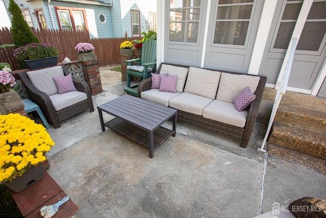 view of patio with an outdoor living space