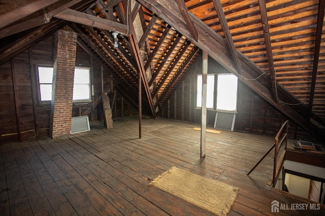 view of unfinished attic