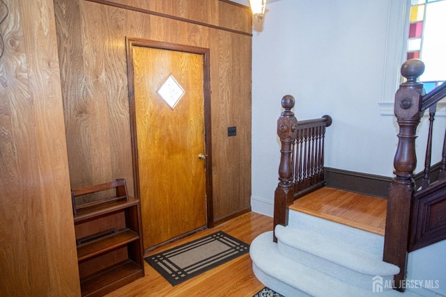 entrance foyer featuring light hardwood / wood-style floors