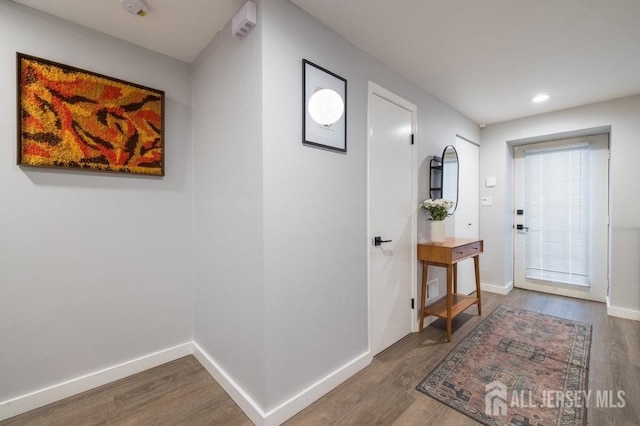 entryway featuring hardwood / wood-style floors