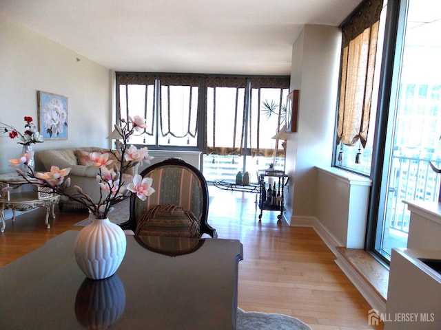 1 Spring St Unit 1205, New Brunswick, NJ 08901 - living area featuring light wood-style flooring and baseboards