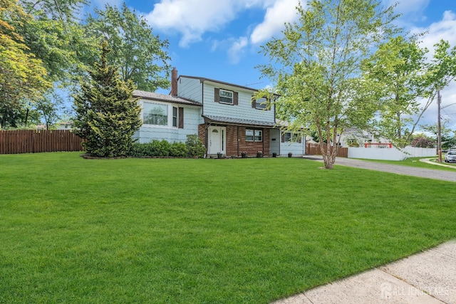 6 Onondaga St, Old Bridge, NJ 08857 - split level home featuring a chimney and brick siding