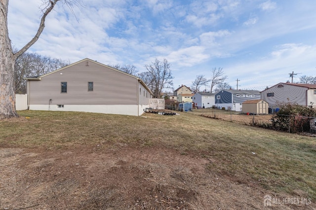 exterior space with a storage unit