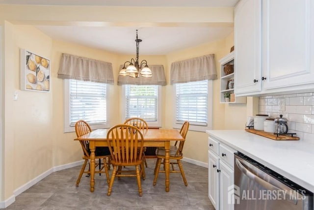 dining room featuring an inviting chandelier