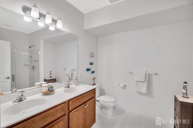 30 Grabowski Dr, Sayreville, NJ 08859 - full bathroom with double vanity, a stall shower, and tile patterned floors