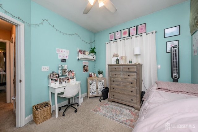 307 Cedar Dr, Lacey, NJ 08734 - carpeted bedroom featuring ceiling fan and baseboards