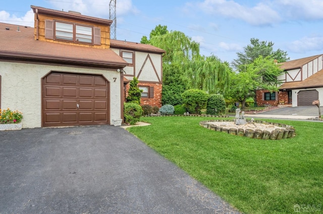 7 Sherbone Pl, Sayreville, NJ 08859 - view of front of property featuring a front yard, driveway, stucco siding, and a garage