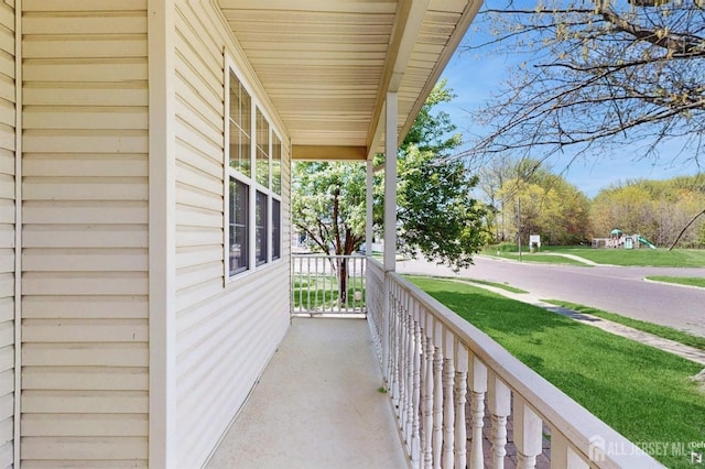 balcony with a porch