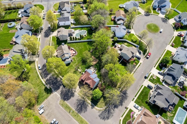 aerial view with a residential view