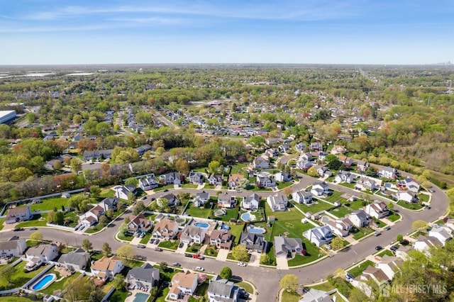 bird's eye view with a residential view