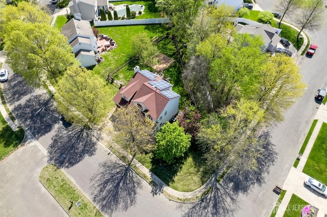 aerial view with a residential view