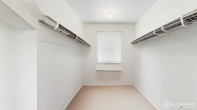 walk in closet with carpet flooring