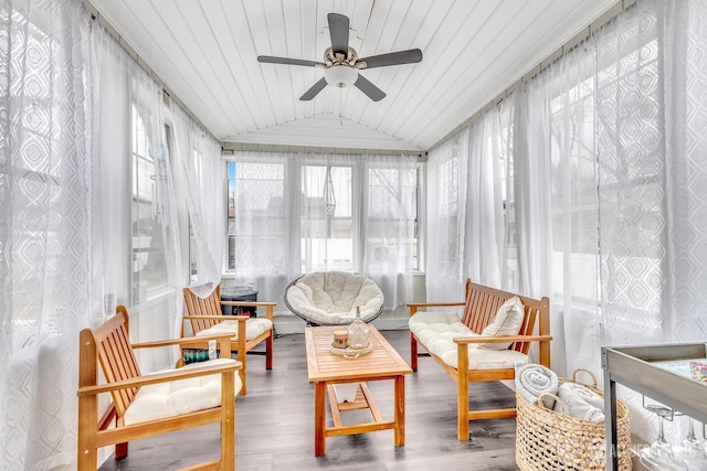 29 Dumas Rd, Old Bridge, NJ 08857 - sunroom featuring lofted ceiling, wood finished floors, and wood ceiling