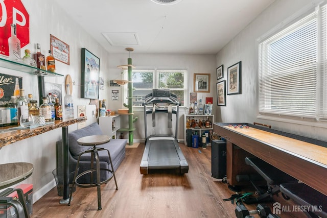 21 Haug St, Union Beach, NJ 07735 - game room featuring wood finished floors and a bar