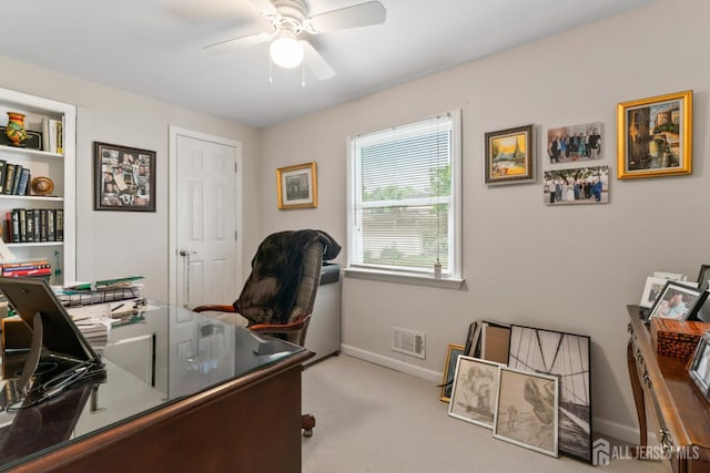 21 Haug St, Union Beach, NJ 07735 - carpeted home office with a ceiling fan and baseboards