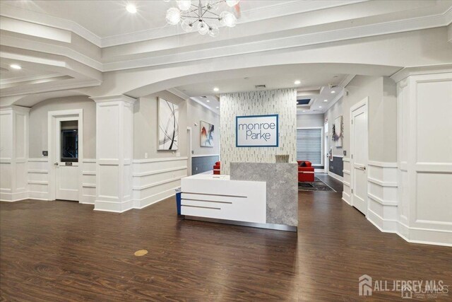 interior space featuring an inviting chandelier