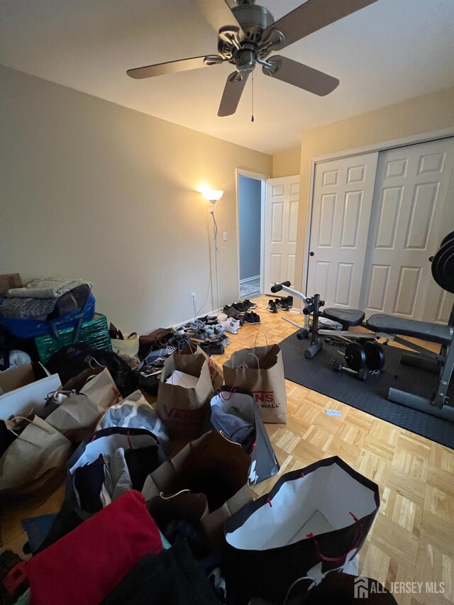 354 Burdock Ct, Readington, NJ 08887 - bedroom featuring a closet and ceiling fan