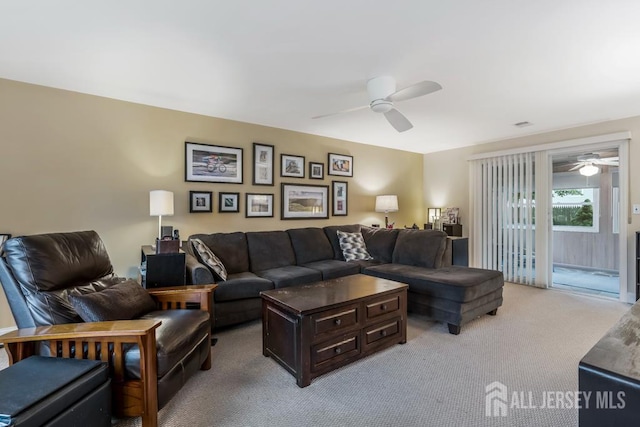 117 Osceola Ave, Middlesex, NJ 08846 - living room with ceiling fan and light carpet