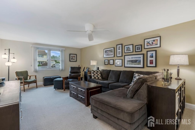 117 Osceola Ave, Middlesex, NJ 08846 - living area featuring carpet and a ceiling fan