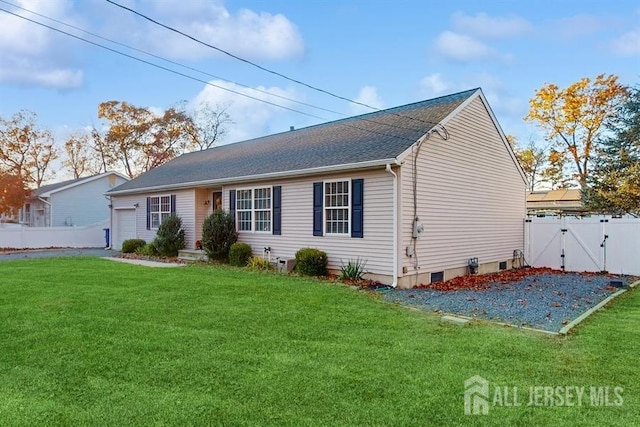 ranch-style home with a front yard