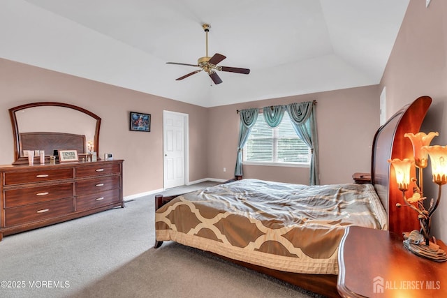 11 Patio Ct, Monroe, NJ 08831 - carpeted bedroom with a ceiling fan, baseboards, and vaulted ceiling