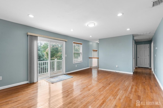 6 Highland Ave, Piscataway, NJ 08854 - unfurnished room featuring attic access, light wood-style flooring, baseboards, and recessed lighting