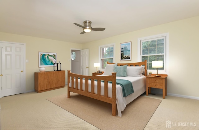 52 Fair Acres Ct, South Brunswick, NJ 08540 - bedroom featuring light colored carpet, multiple windows, and ceiling fan