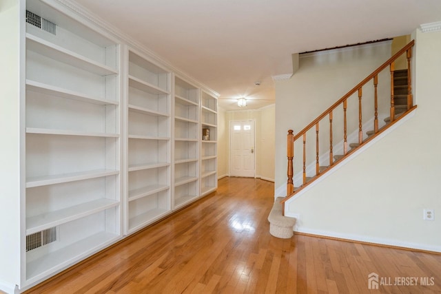52 Fair Acres Ct, South Brunswick, NJ 08540 - entryway with stairway, hardwood / wood-style flooring, and crown molding