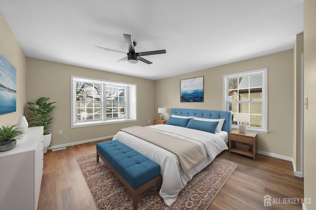 15 Betsy Ross Dr Unit B, Monroe, NJ 08831 - bedroom with multiple windows, wood finished floors, and a ceiling fan