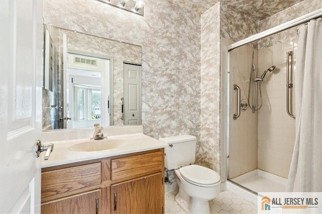 57 Yorkshire Dr Unit 57B, Jamesburg, NJ 08831 - full bath with vanity, a stall shower, and tile patterned flooring