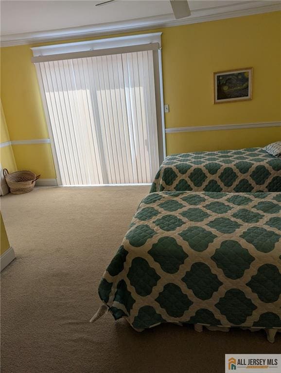 41 Village Rd, Sea Bright, NJ 07760 - bedroom featuring crown molding and carpet floors