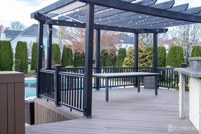 23 Keswick Cir, Monroe, NJ 08831 - deck with a pergola and an outdoor pool