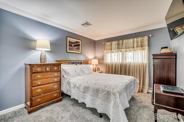 10 Rainbow Dr, Colonia, NJ 07067 - carpeted bedroom featuring crown molding and baseboards