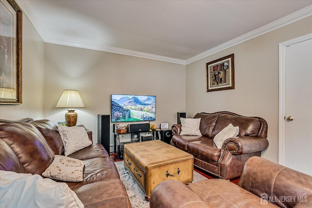 10 Rainbow Dr, Colonia, NJ 07067 - living room featuring ornamental molding and wood finished floors