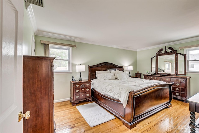 10 Rainbow Dr, Colonia, NJ 07067 - bedroom featuring light wood-type flooring, multiple windows, and ornamental molding