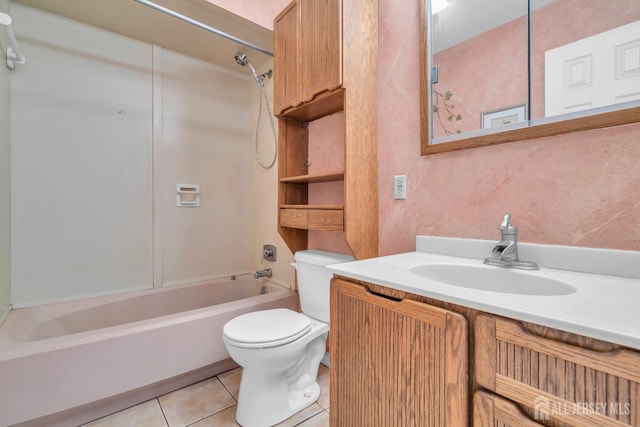 28 Colton Rd, Edison, NJ 08817 - bathroom featuring toilet, washtub / shower combination, vanity, and tile patterned floors